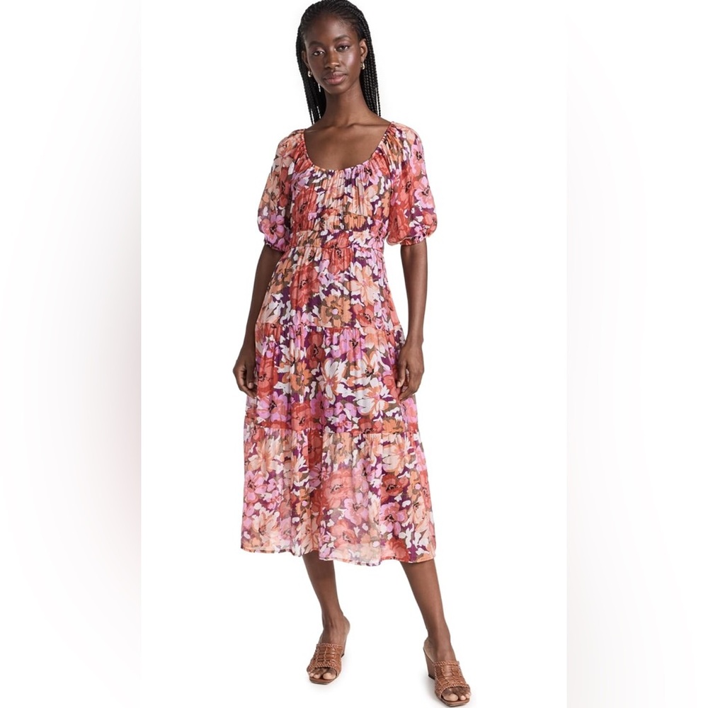 MINKPINK Zanita Tiered Midi Dress in Bright Floral